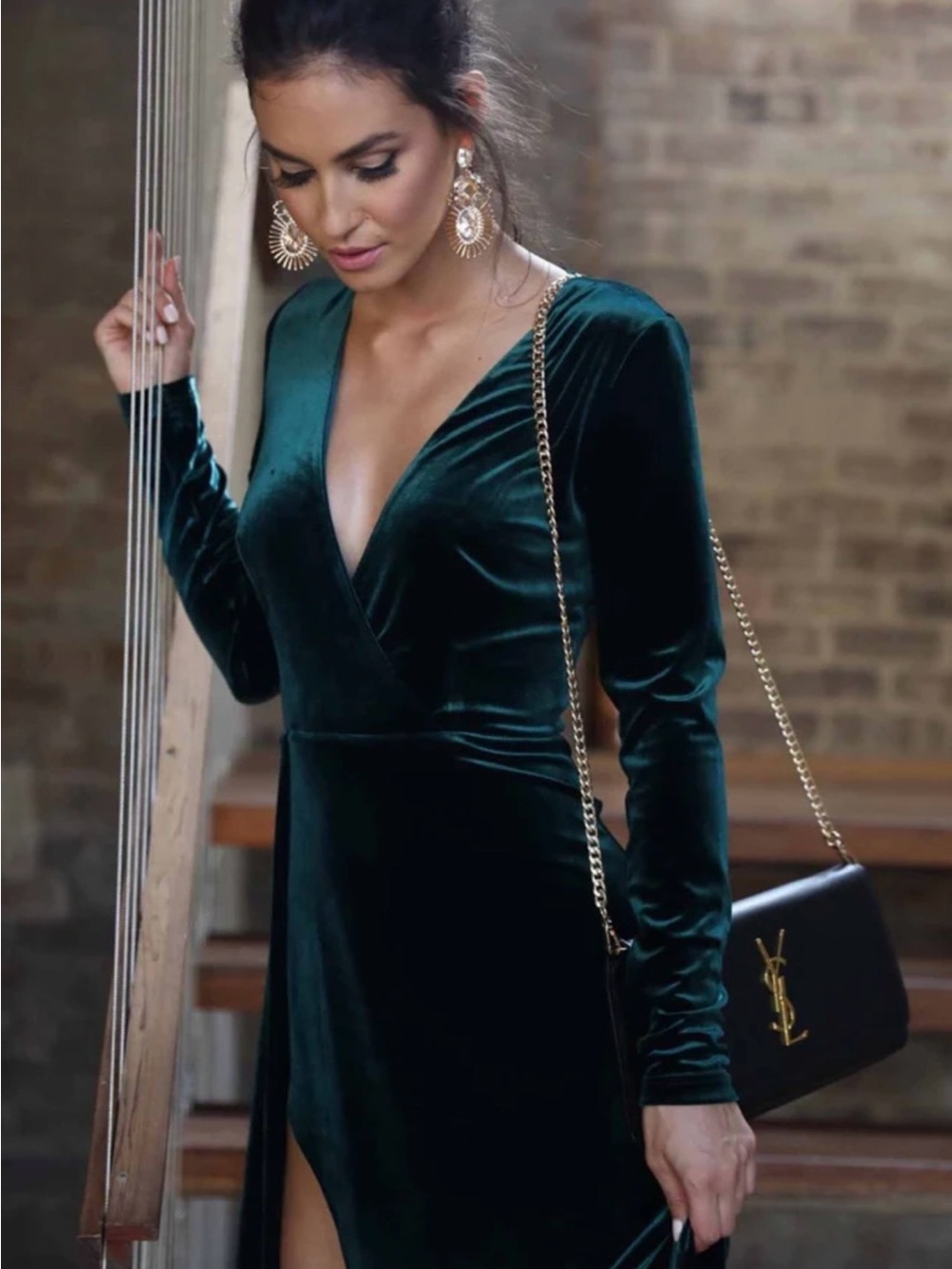 Dairy Bridal Velvet Green Dress